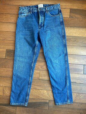 Sézane Denim Jeans Womens 30 High Rise Straight Leg Blue Wash Button Fly